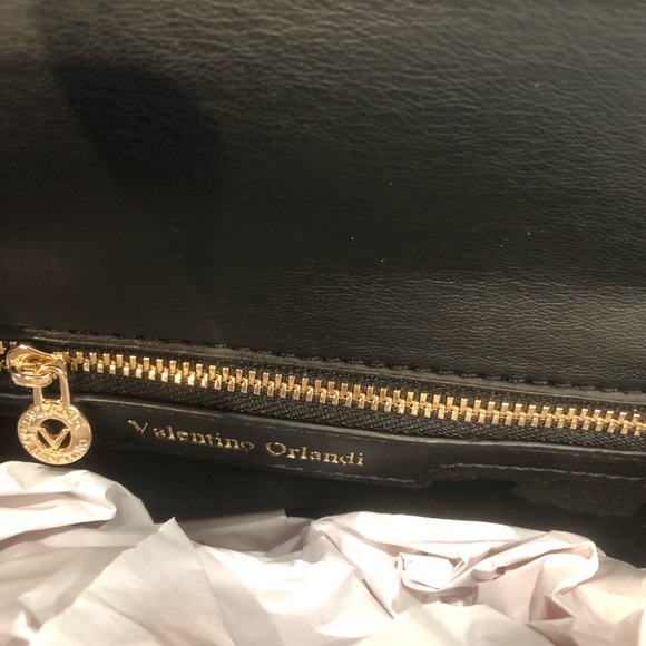 NWT VALENTINO ORLANDI Diamond Quilted Crossbody Shoulder Clutch Bag Black - Picture 13 of 13